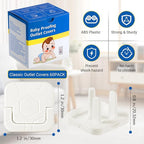Outlet Covers Baby Proofing, 60 Pack Child Proof Plug Socket Covers Electric Plug Protectors Safety Caps with Hidden Pull Handle, for US 3-Prong, Classic