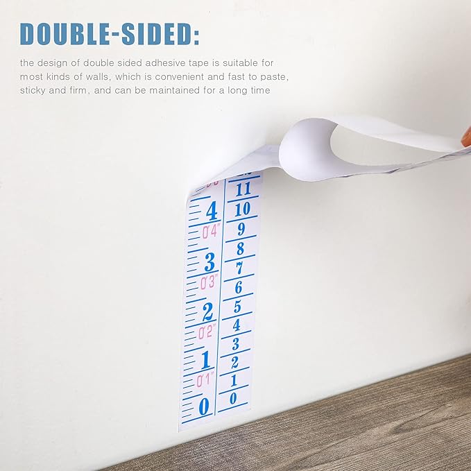 Tatuo Growth Chart Wall Labels Height Indicator Tape Ruler Growth Chart Decor Height Indicator Adhesive Ruler for Home Room Measuring(Blue)