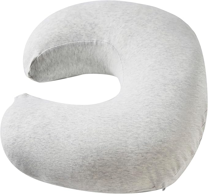 Nursing Pillow, Plus Size Breastfeeding Pillow Original Support for Baby Boys Girls Breastfeeding Essentials, with Removable Soft Cotton Cover (Light Grey, Large (25.59*20.08*6.30 Inches))
