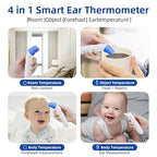 Berrcom 3 in 1 Forehead and Ear Thermometer Indoors Non-Contact Backlight Body Object Temperature Checking Sensor Touchless Digital Thermometer with Fever Alert