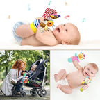 Baby Hanging Rattle, Wrist Rattles Foot Finder Rattle Sock, Hand and Feet Rattle Toy, Newborn Present Baby Shower Birthday Gift Set for0 3 6 9 12 24 to 36 Months Babies(12 E)