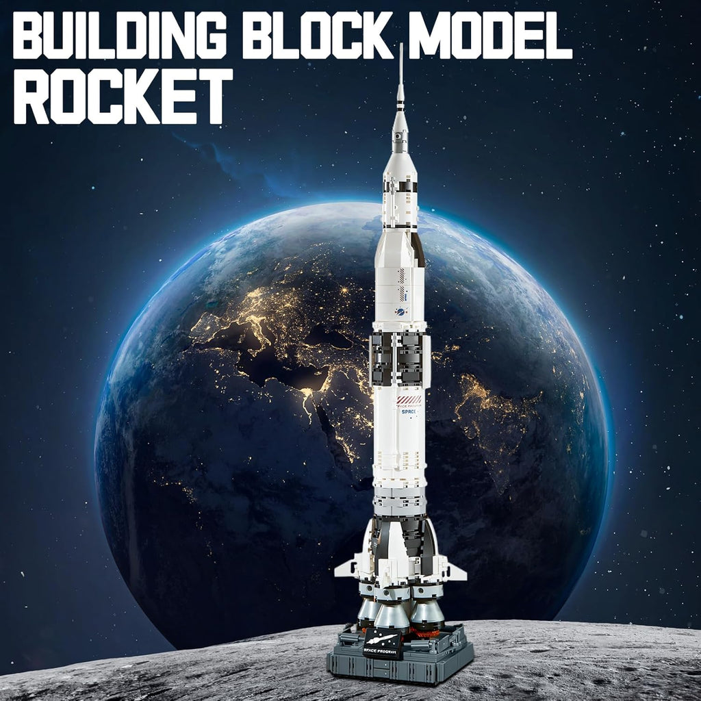 APENGBAOL Saturn V Space Rocket and Vehicles Building Blocks Set,613 Precision Space Shuttle Building Block Toys for Kids .Gifts for Adults