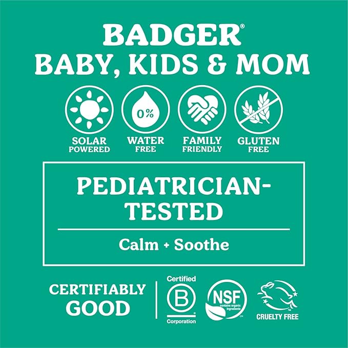 Badger Diaper Cream, 99% Organic Diaper Rash Cream for Baby, Zinc Oxide Ointment w/Soothing Calendula Cream for Sensitive Baby Skin, 2.9 fl oz