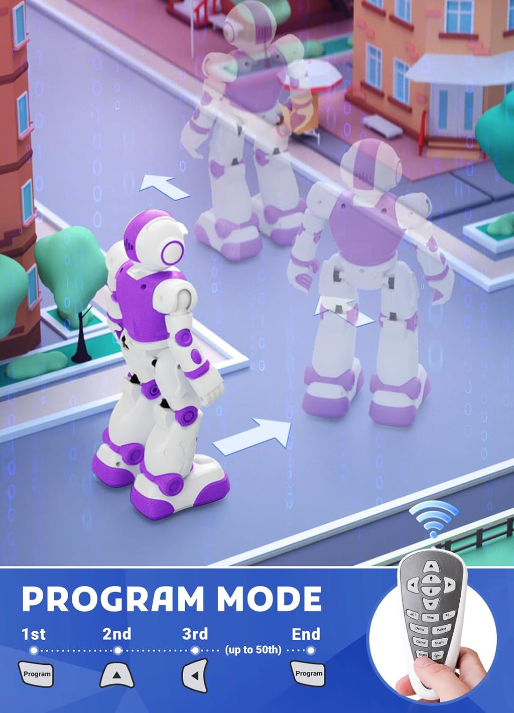 Robot Toys for Kids,Programmable Remote Control Smart Walking Dancing Robot Toy with Gesture & Sensing for Age 4 5 6 7 8 9 10 Year Old Boys for Birthday Present,Purple