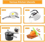 100Pcs Kitchen Playset, Kids Pretend Cooking Play Pots, Pans, Utensils, Cookware, Toy Food Fruits Veggies, with 2 Large Apple - Shaped Storage, Toddler Cooking Learning Gift (White)