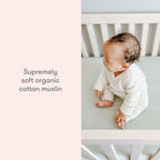 Newton Baby Mini Crib Fitted Sheets (2-Pack) | Organic Muslin Cotton, Ultra Breathable & Soft Baby Sheets, Machine Washable Baby Mattress Sheets, Fits Any Mini Sized Crib 24" x 38", Sage