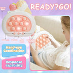 Stress Relief Toys, Decompression Breakthrough Puzzle Pop Button Gopher Handheld Game Machine, Novelty Fidget Toys Party Favor Gifts for Kids Adults (Ice Cream)