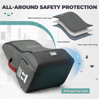 RAINSMORE Padded Car Seat Travel Bag for Airplane Heavy Duty Car Seat Backpack for Air Travel Baby Carseat Cover Bags for Airport Large Car Seats Carrier Fits Car Seats & Booster Seats,Gray