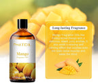 PHATOIL 3.38FL.OZ Mango Fragrance Oils for Aromatherapy, Essential Oils for Diffusers for Home, Perfect for Diffuser, Yoga, Skin Care, DIY Candle and Soap Making - 100ml