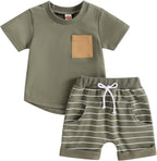 Mubineo Infant Toddler Baby Boy Summer T Shirt Shorts Outfits Short Sleeve Tee Tops Clothes Set