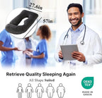 Pregnancy Pillow, Full Body Maternity Pillow 57 inch, with Removable Washable Cover - Sleep Support for Legs, Back, Neck, Shoulder, HIPS, Belly for Pregnent Women, Velvet (Coal-Black)