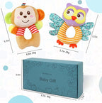 BLOOBLOOMAX Sock rattles for Babies 0-24 Months Baby Animal Foot Finder Educational Toys