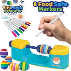 MindWare Eggmagic Decorator Dynamic Easter Egg Coloring Kit with Automatic 360 Egg Spinner and Vibrant Non-Toxic Marker Set (8 ct) for Creative Family Fun Decorating Activity