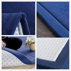 Loartee Nursery Rug Coral Velvet Crawling Rugs Mat Area Rugs Play Crawling Mat(6'8"x 6'8", Dark Blue) for Toddler Children Play Mat Yoga Mat Exercise Pads Carpet