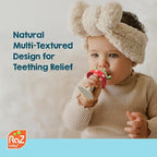 RaZbaby Chompy Grip Teether for Infant & Baby 3M+ Silicone Teething Toy with Suction Base and Multi-Texture Design for Teething Relief - Soothes Sore Gums & Easy-to-Hold Teether, BPA Free - Pink