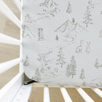 Crib Sheets Neutral - Fitted Baby Crib Sheets Bed for Girl Boy - 2 Pack Standard & Toddler Mattress - Buttery Soft Organic Cotton Blend (Arctic Journey)