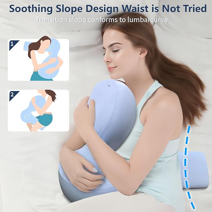 Body Pillows for Adults, Cooling Pregnancy Pillows, Memory Foam Full Body Support Pillows for Support for Belly, HIPS, Legs, Buttery Soft, Super Breathable for Hot Sleeper