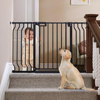 Mom's Choice-GROWNSY Baby Gate for Stairs, 30.5"-43" Pressure Mounted Pet Gate for Doorways-Auto Close Dog Gate for The House-Easy Installation & Walk Thru Wide Safety Gate, Black