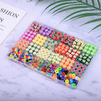 1000PCS Polymer Clay Beads Bracelet Making kit, 24 Style Cute Fun Beads Fruit Beads Charms for Jewelry Necklace Earring Making DIY Accessories for Women Girls