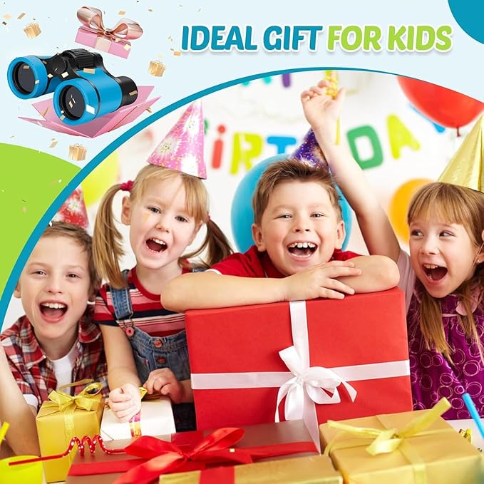 Binoculars for Kids, Kids Binoculars Toys for 3 4 5 6 7 8 Years Boys and Girls, Set with Magnifying Glass & Compass - Birthday Gifts Outdoor Toy for Kid Ages 3-8 Toddler Camping (Blue)