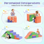 Lischwert Foam Climbing Blocks for Toddlers 1-3, Soft Play Set with Crawling Exploration Toys, Indoor Outdoor Infant Safe Blocks for Baby Gym Toddler Playground