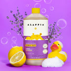Alaffia Babies and Kids Bubble Bath, Gentle Baby Essentials for Delicate Skin, Cleansing & Calming Bubbles, Plant Based Formula, Vegan, Lemon Lavender (2 Pack - 32 Fl Oz Ea)
