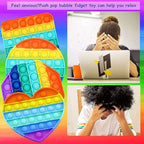 Multipurpose 4 Pack Rainbow Pop it Fidget Toy, Bubble Sensory Toy for Kids and Adults, Stress Reliever, 4 Shapes Poppers-Heart, Circle, Octagon, Square Pressure Relieving