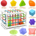 Baby Sensory Activity Toys for 1 Year Old Boy Girl Gifts, Sensory Shape Sorter Cube with Soft Textured Balls for 6 12 18 Months Infants Motor Skills Early Development, Toddlers 1 2 Birthday Gift