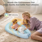 Baby Lounger – Soft & Breathable Newborn Nest for Infants 0-24 Months, Organic Cotton Baby Pillow for Tummy Time, Playtime & Travel, Newborn Babies Essential Gift