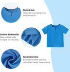 OPAWO Toddler Boy Shirts 3 Pack, V-Neck Short Sleeve Toddler Tshirts, Blank Baby Tee Shirts Summer Tops 12 Months-5T