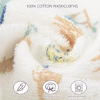 Baby Washcloths 6 Pack 100% Cotton Soft and Absorbent Terry 10" x 10" Wash Cloths Wipes for Face Hand Body Burp Rag with Sensitive Skin for Newborns Infants Toddlers