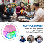 Keyboard Fidget Toys, Keyboard Fidget Keychain Keyboard Decompression Toys Keyboard Fidget Toy Button Stress Relief Gifts for Adult and Kids,Finger Clicker Toys,ADHD Toy,Cool Fidgets(LED Light-Pink)