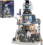 Alpine Observatory Lighting Building-Bricks Set with The Galaxy Projector, 2437 Pcs Space Themed Room Decor for Astronomy and Space Lovers