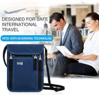 Travel Pouch Neck Wallet Family Passport Holder Organizer Case with RFID Blocking