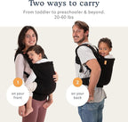 Beco Toddler Carrier with Extra Wide Seat, 100% Cotton - Backpack Style and Front-Carry, Lightweight & Breathable, Toddler Sling Carrier 20-60 lbs (Ecru)