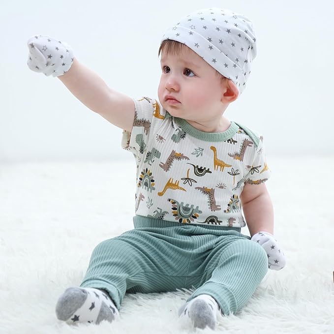Baby Hats Mittens and Socks Set Cotton Newborn Hat Beanie Soft Infant Girls Boys Caps Gloves 0-6 month