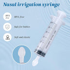 Deepdeem Nasal Irrigator Syringe – Sinus & Allergy Relief with Gentle Nasal Irrigation for Congestion, Portable Home & Travel Use, Includes 10 Saline Flush Packets, BPA-Free & Easy to Clean 60ml