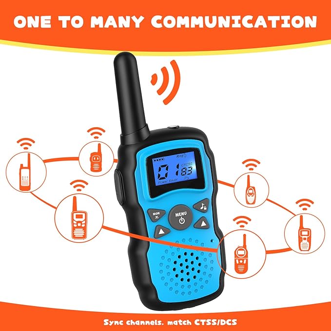 Wishouse Walkie Talkies Rechargeable for Kids Adults Long Range,Xmas Birthday Gift for Boys Girls 3 4 5 6 7 8 9 10 Year Old,Hiking Gear Camping Games Toys with Flashlight,VOX,Easy to Use 3 Pack