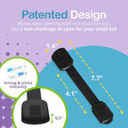 Adjustable & Reusable Child Safety Cabinet Locks & Latches, Baby Proofing Door Window, Cabinet, Toilet, & Refrigerator Lock, Child Safety Strap Locks with Adhesive Pads, Pack of 6, Black - Wonderkid