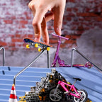 Skylety 31 Pieces Mini Finger Toys Set for Boy Girl Includes 6 Finger Skateboards, 4 Bikes, 2 Mini Scooters 4 Swing Board 8 Matched Wheels 7 Tool Accessories Educational Toy Party Favor(Fun)