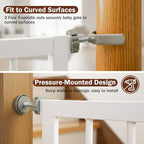 Mumeasy 36" Extra Tall Baby Gate for Stairs and Doorways, 26-40" Auto Close Dog Gate Indoor, Easy Install Pressure Mounted Pet Gate, Safety Baby Gates with Door for Child and Pets