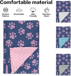 Personalized Baby Blankets for Girls, Custom Name Pink Dog Paws Pattern Baby Blanket, Soft Minky Dot Blanket for Newborns and Toddlers, Ideal for Baby Showers Christmas Brithday Gifts