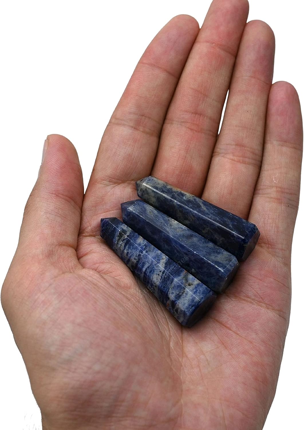 Amazing Gemstone Sodalite Crystal Towers - Natural Healing Crystal Point Obelisk for Reiki Healing and Crystal Grid (2" to 3" Inch)