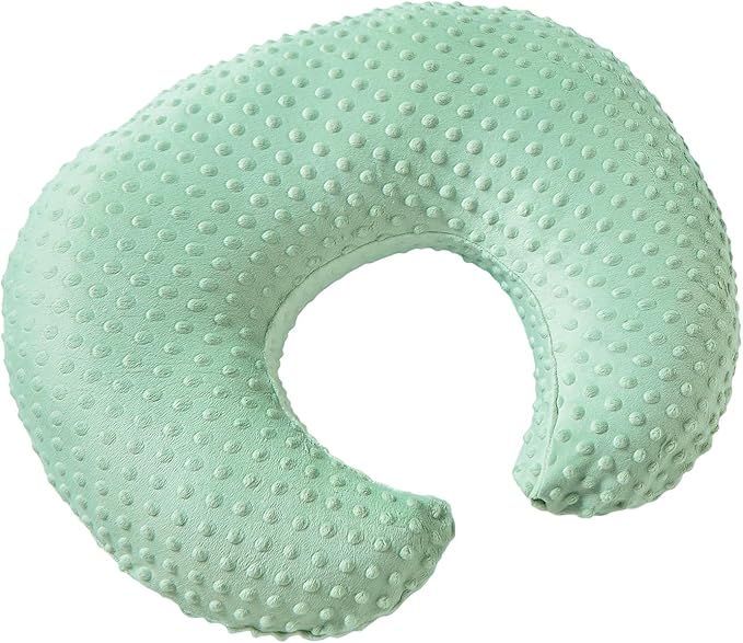 Nursing Pillow and Positioner Breastfeeding and Bottle Feeding, Propping Baby, Tummy Time, Sitting Support for Baby Boy Baby Girl, with Removable Dots Cover (Celadon, 22 X 17.7 X 5.9 Inch)