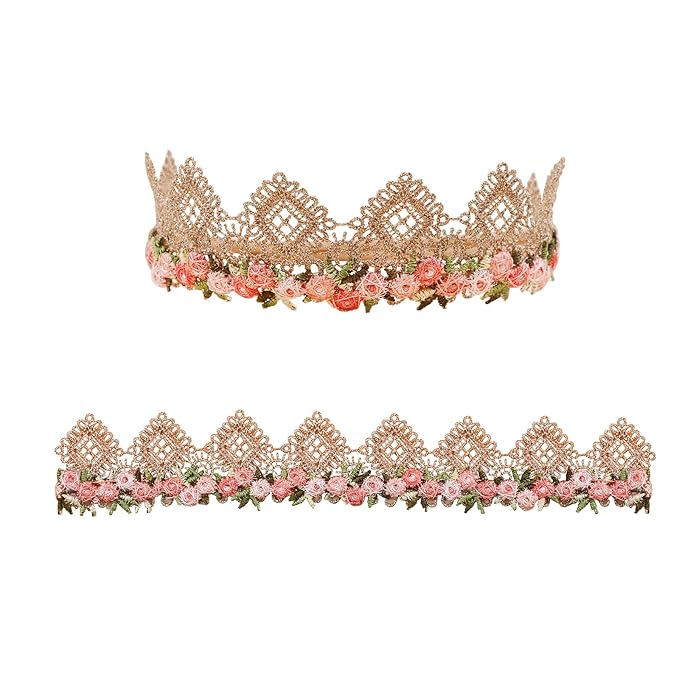 Baby Girl Nylon Headbands Flower Hair Bows Accessories-Elastic Hair Band Crown Handmade FLoral Wraps Birthday Gifts for Girls Newborn Infant Toddler 3Pcs