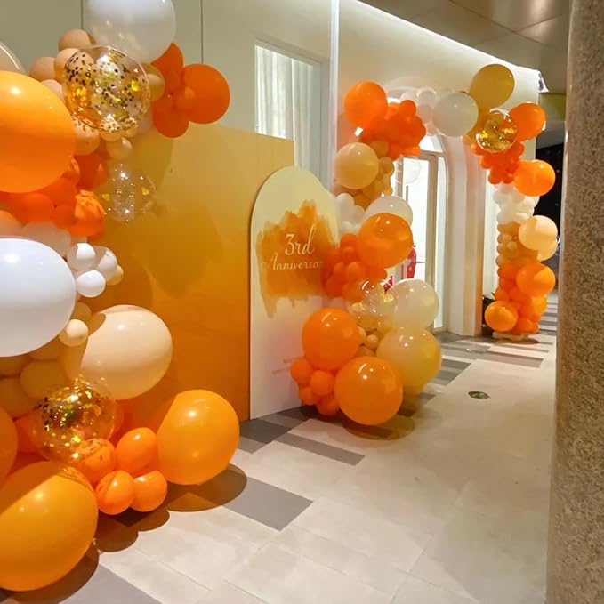 140pcs Orange Round Balloons Different Sizes 18 12 10 5 Inch Latex Balloons for Arch Decoration Party Balloon Kit for Graduation Birthday Party Wedding Balloon Baby Shower Decoration