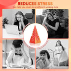 Impossible Pyramid Passthrough Sculpture, 3D Printed Spiral Cone Fidget Toys, Anxiety Relief Pass Through Pyramid Fidget Toy, Stress Relief Desk Toy Adults, Christmas, Birthday Gifts (Gold Red)