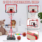 Meland Kids Basketball Hoop, 2-in-1 Adjustable Toddler Basketball Hoop with Electronic Scoreboard Indoor Outdoor Toys for Kids Toddlers Outside Toys for Boys Age 3 4 5 6 7 8