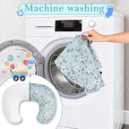 Nursing Pillow for Breastfeeding & Bottle Feeding - Ergonomic C-Shape Design with Breathable Filling & Removable Washable Cover, Supports 0-18 Months (Feeding, Tummy Time, Sitting)