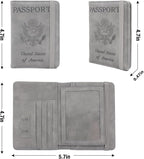 Melsbrinna RFID Passport Holder for Travel, Unisex Adults, Grey, PU Leather, RFID Protected, Passport Cover